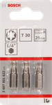 Bosch T30 25mm Torx screwdriver bits set.