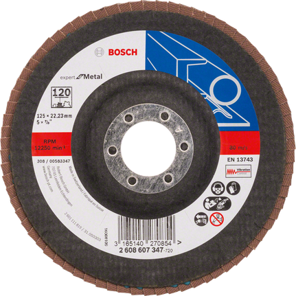 Bosch Flap Disc X551 Expert for Metal 125mm grit 120.