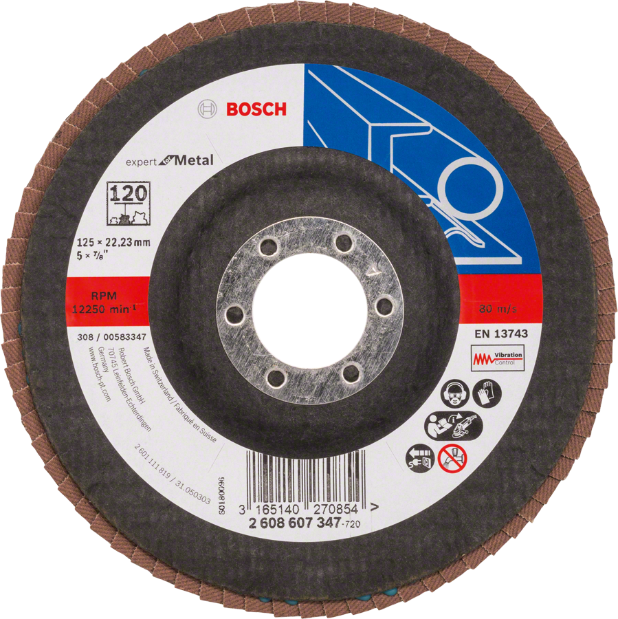 Bosch Flap Disc X551 Expert for Metal 125mm grit 120.