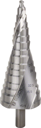 Bosch HSS step drill bit for M10-M40 holes.