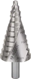Bosch step drill bit HSS for 6-37 mm hole sizes.