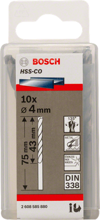 Foret HSS à emmanchement droit Twist Cobalt 9,5 x 125mm Bosch