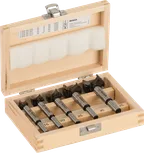 Bosch 5-piece tungsten carbide hinge cutting bit set.