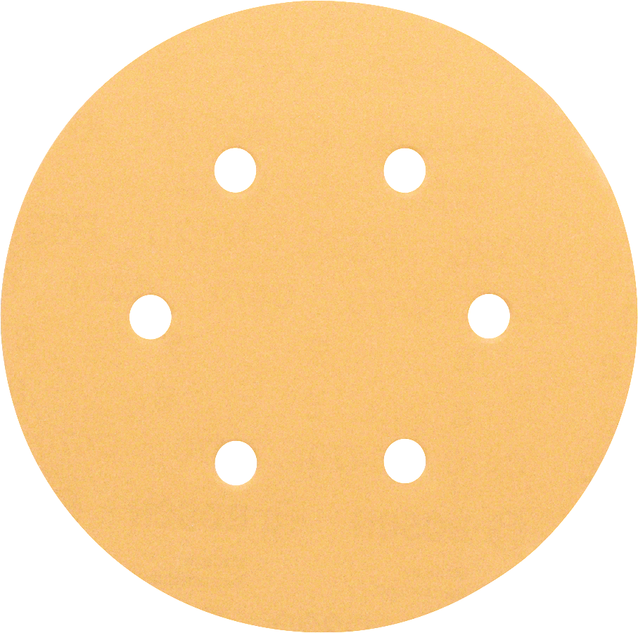 Bosch sanding disc with 6 dust extraction holes.