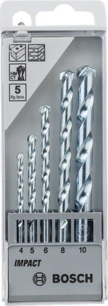 Bosch 5-piece CYL-1 masonry drill bit set 4-10 mm.