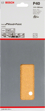Bosch C470 sanding sheet 115×280mm pack 10.
