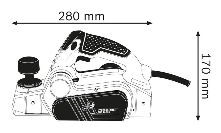 Planer dimensions diagram.