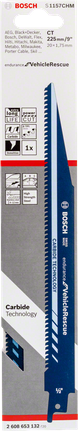 Bosch S 1157 CHM carbide reciprocating saw blade, 225mm.