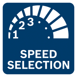 Best work results with speed pre-selection for applications requiring material-specific speed