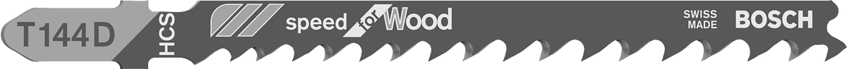Bosch T144D jigsaw blade for fast wood cutting.