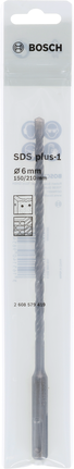 Bosch SDS plus-1 6mm hammer drill bit in packaging.
