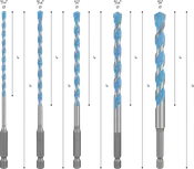 Bosch EXPERT HEX-9 Multi Construction Drill Bit Set 5 pcs.