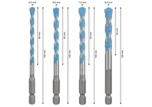 Bosch EXPERT HEX-9 Multi Construction Drill Bit Set, 4 pcs.