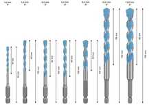 Bosch EXPERT HEX-9 Multi Construction Drill Bit Set, 7 pcs.