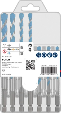 Bosch EXPERT HEX-9 Multi Construction Drill Bit Set, 7 pcs.