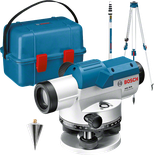 Bosch GOL 26 D optical level with tripod and staff.