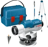 Bosch GOL 20 D optical level with tripod and staff.