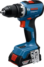 Bosch GSR 18V-65 cordless drill with 2Ah battery.