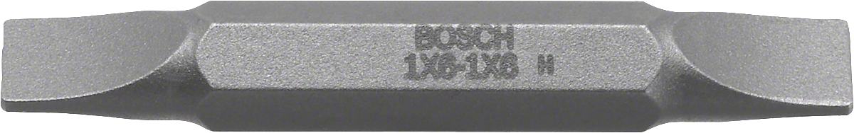 Bosch double-ended screwdriver bit for slotted screws.