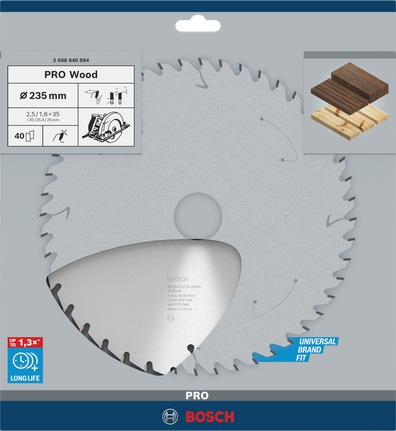 Bosch PRO Wood 235 mm circular saw blade.