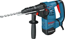 Bosch GBH 3-28 DFR rotary hammer drill with side handle.
