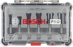 Bosch PRO Router Bit Straight Set 8 mm shank 6 pcs.
