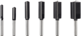 Bosch PRO Router Bit Straight Set 6 mm shank, 6 pieces.