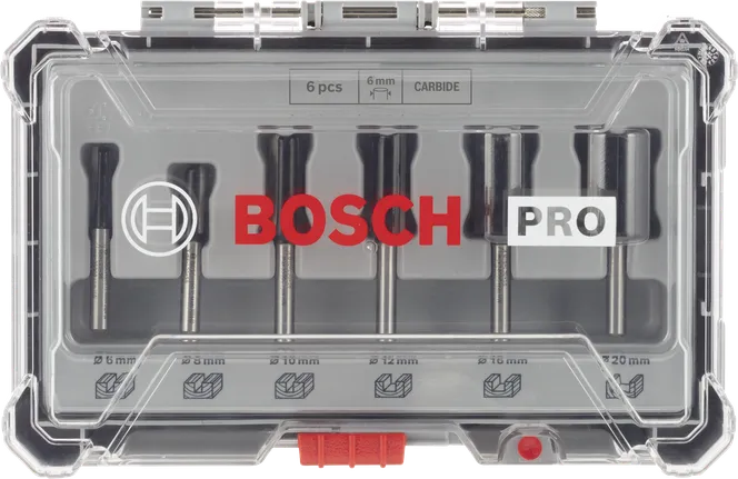 Bosch PRO Router Bit Straight Set 6 mm shank 6 pcs.