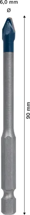 Bosch EXPERT HEX-9 Hard Ceramic Drill Bit 6x90mm.