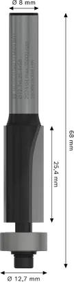 Bosch PRO Router Bit Bottom Bearing Flush Trim 12.7x25.4 mm.