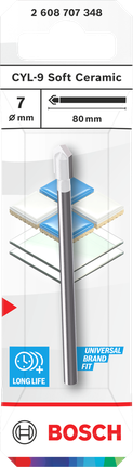 Bosch CYL-9 Soft Ceramic Drill Bit 7x80 mm for tiles.
