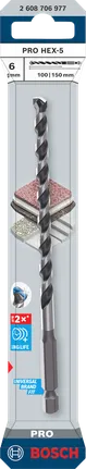 Bosch PRO HEX-5 drill bit 6x100x150 mm for masonry.