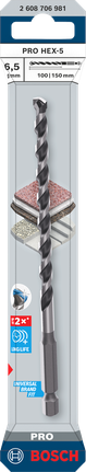 Bosch PRO HEX-5 drill bit 6.5x100x150 mm for universal use.