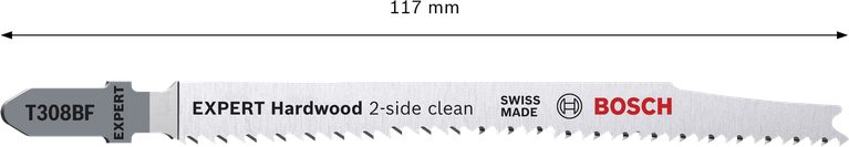 Bosch EXPERT Hardwood 2-side clean T308BF jigsaw blade.