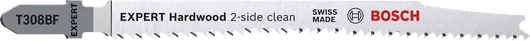 Bosch EXPERT Hardwood 2-side clean jigsaw blade.