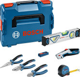 Bosch 16-piece pliers and mixed hand tools set with case.