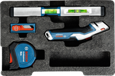 Bosch Hand Tool Mixed Set 13 pcs with level, cutter, and tape.