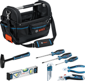 Bosch GWT 20 hand tools set with carry bag, 17 pieces.