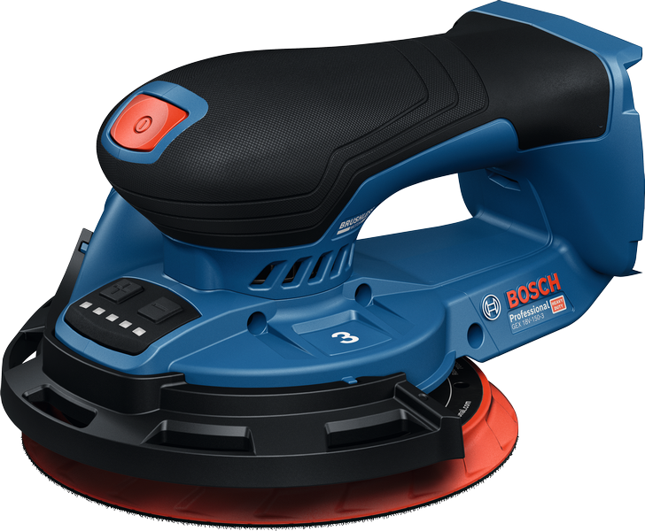 Bosch GEX 18V-150-3 cordless orbital sander.