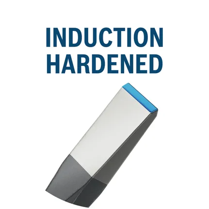Induction hardened chisel edge.