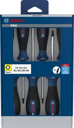 Bosch PRO Screwdriver Set TX 6 pcs with S2 steel shafts.