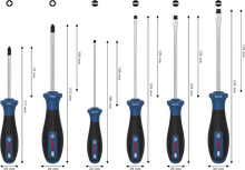 Bosch PRO Screwdriver Set PZ/SL 6 pcs with S2 shafts and multi-component handles.