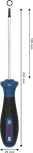 Bosch PRO Screwdriver H3 x 100 mm with ergonomic handle.