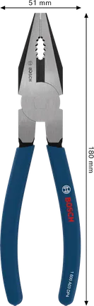 Bosch combination pliers with dipped non-slip handle, 180 mm.