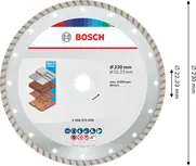 Bosch Multi Material turbo Diamond Cutting Disc 230mm.