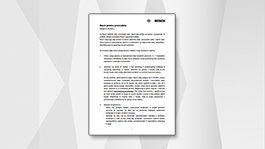 A white Bosch document with text on a light background.