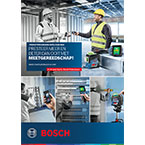 Werknemers die Bosch-gereedschap gebruiken in een bouwomgeving.