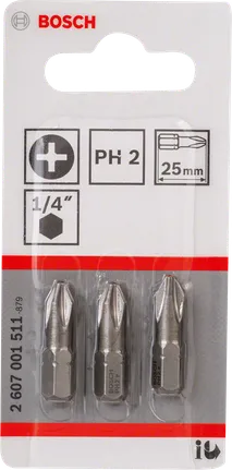 Bosch PH2 25mm extra harde schroevendraaierbits.