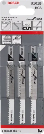 Bosch decoupeerzaagblad U 101 B voor schone houtsneden.