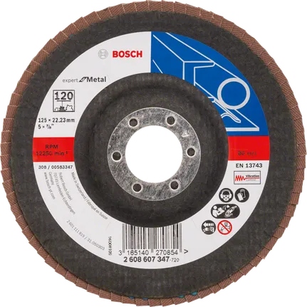Bosch lamellenschijf X551 Expert voor metaal, 125 mm, korrelgrootte 120.